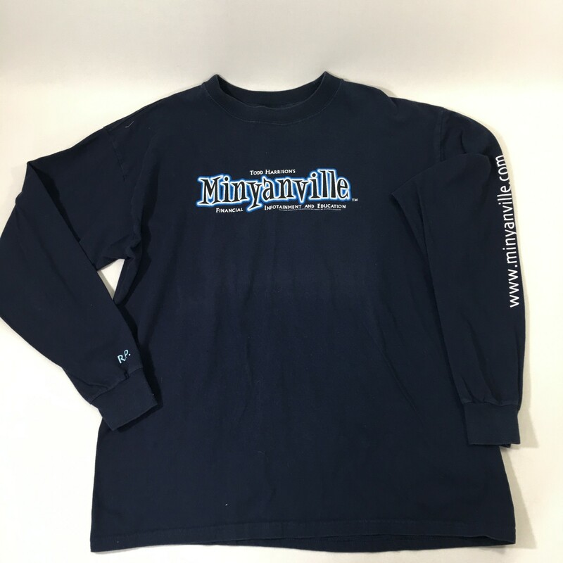 100-942 M&o Knits, Blue, Size: Xl Minyanville long sleeve tshirt 100% cotton  good