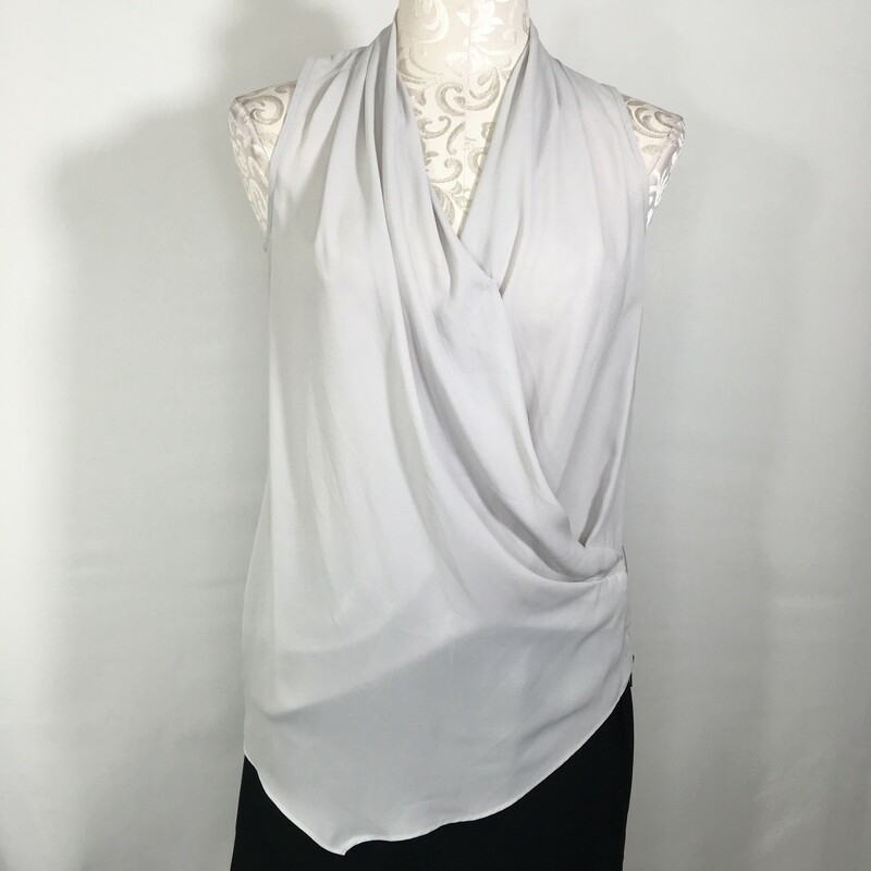 100-999 Etcetera, Grey, Size: 0 grey tank top blouse with silver zipper on the side 100% polyester  good