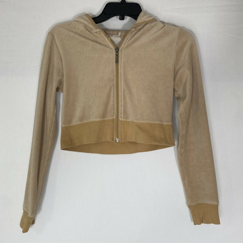 102-025 Twenty One, Beige, Size: Small Beige Velvet Zip Up Jacket 80% Cotton 20% Polyester