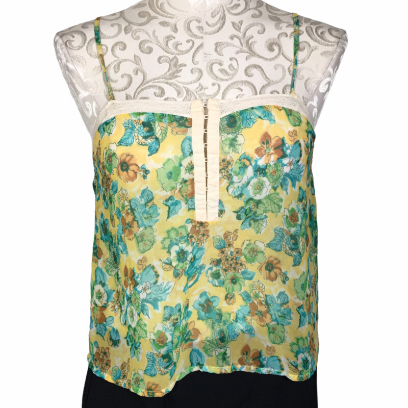 102-028 I Love H81, Multicol, Size: Small flower patterned Spaghetti Strap Shirt 100% Polyester