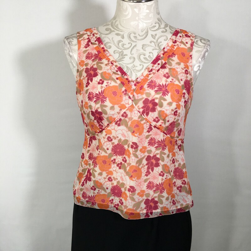 102-071 Ann Taylor, Multicol, Size: 4p Floral Tank Top Polyester