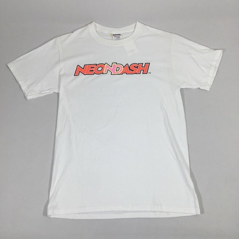 102-141 Jerzees, White, Size: Small White short sleeve t-shirt w/neondash logo 100% Cotton