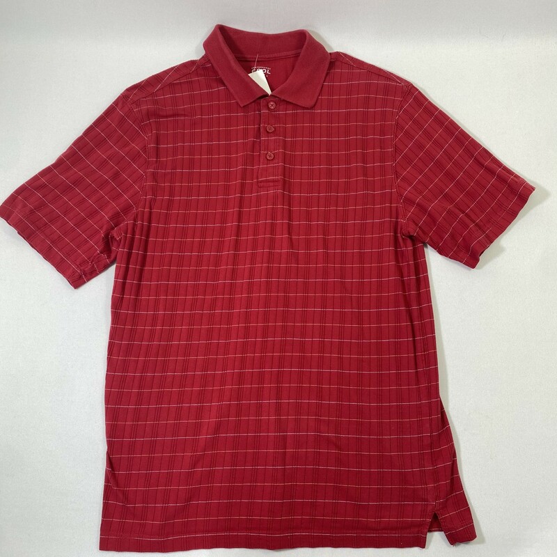 102-186 Cool 18, Red, Size: Medium Red short sleeve shirt cotton/polyesther