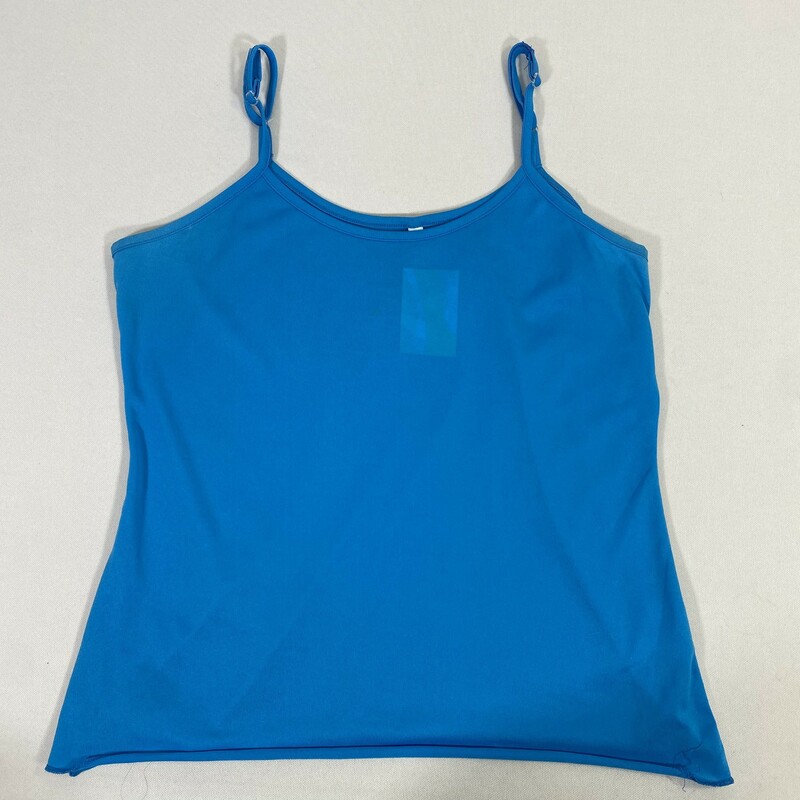 102-225 No Tags, Blue, Size: Large basic blue tank top w/ adjustable spagehetti straps no tag