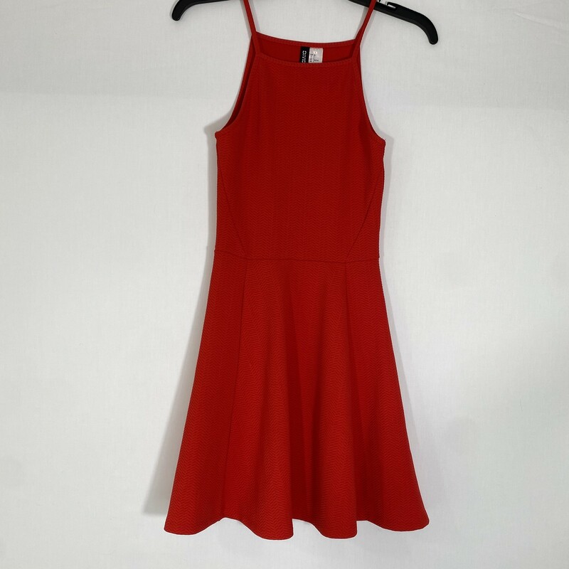 102-366 H&m, Red, Size: 2 halter top bright red tank top textured dress 93% polyester 7% elastan  good