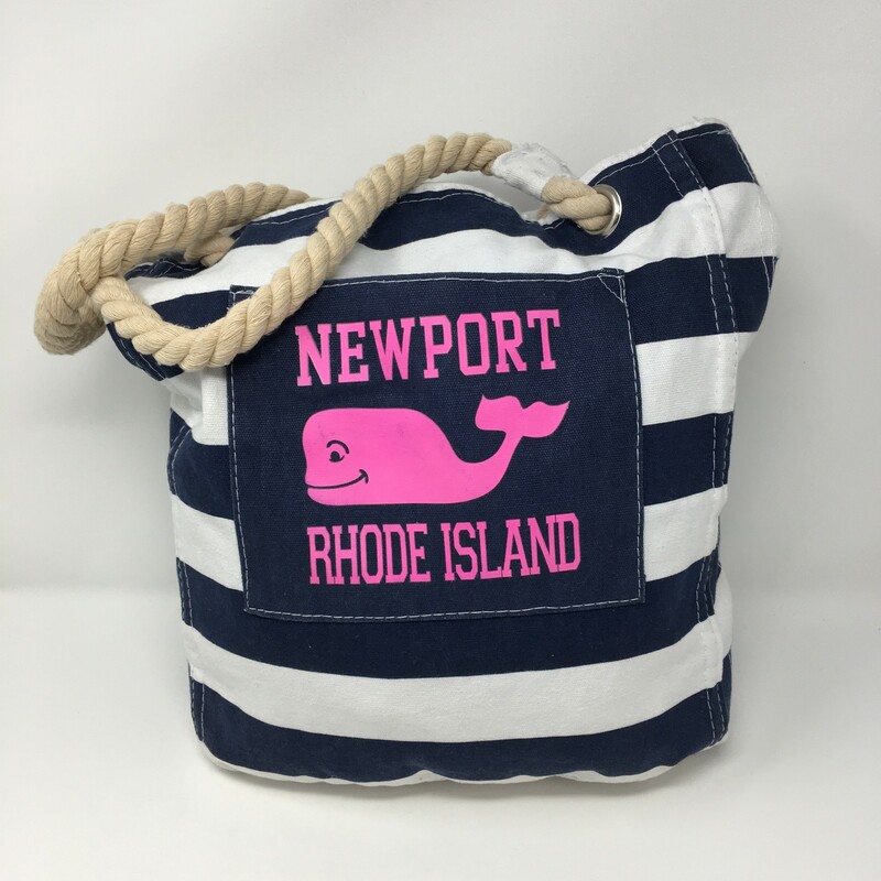 103-125 X,Totes, Size: M
Newport Blue and White Striped Tote Bag 100% Cotton  Good Condition