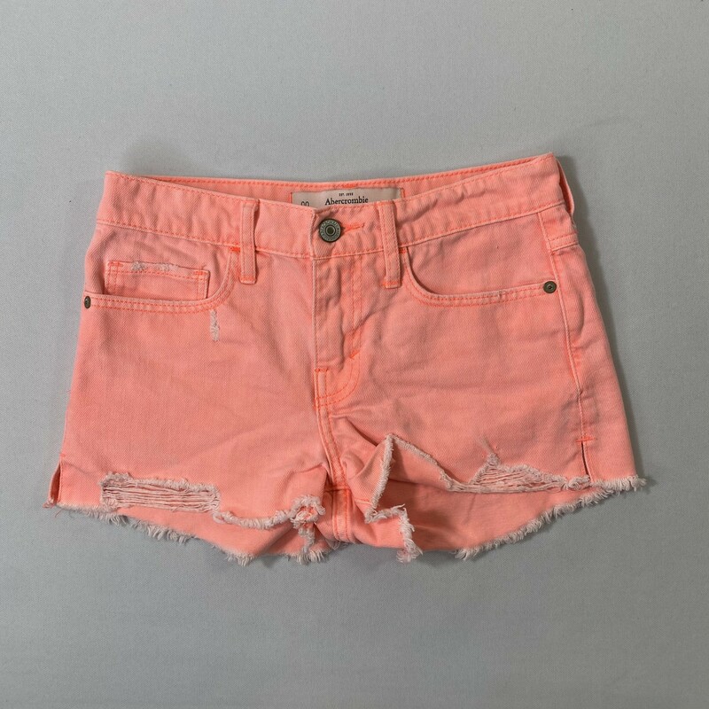 103-197 Abercrombie, Orange, Size: 0 bright orange denim shorts x  good