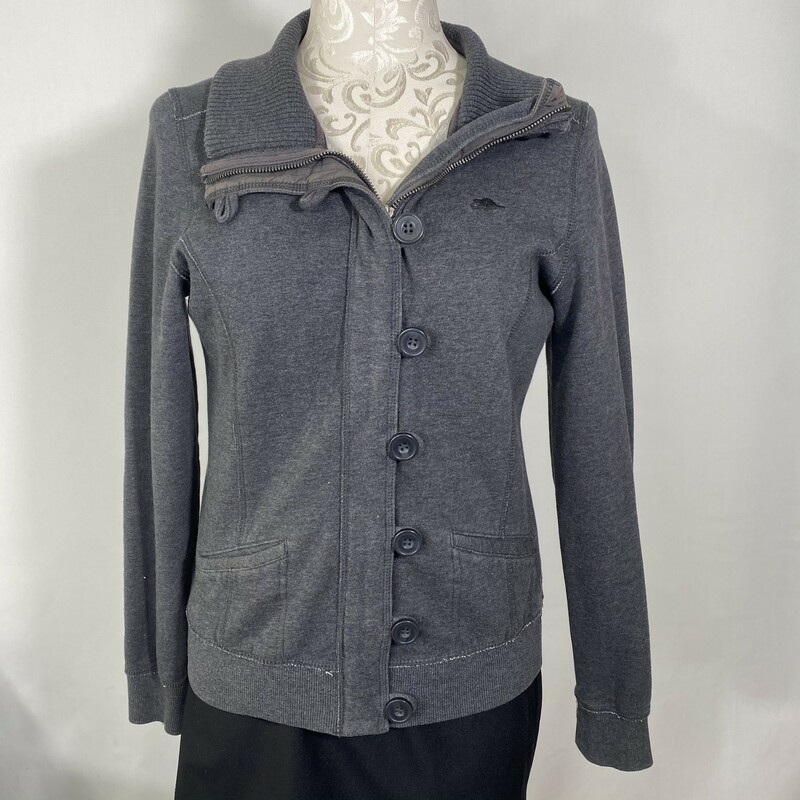 104-009 Roots 73 Athletic, Gray, Size: Small Gray Collared Jacket cotton/polyesther  Good