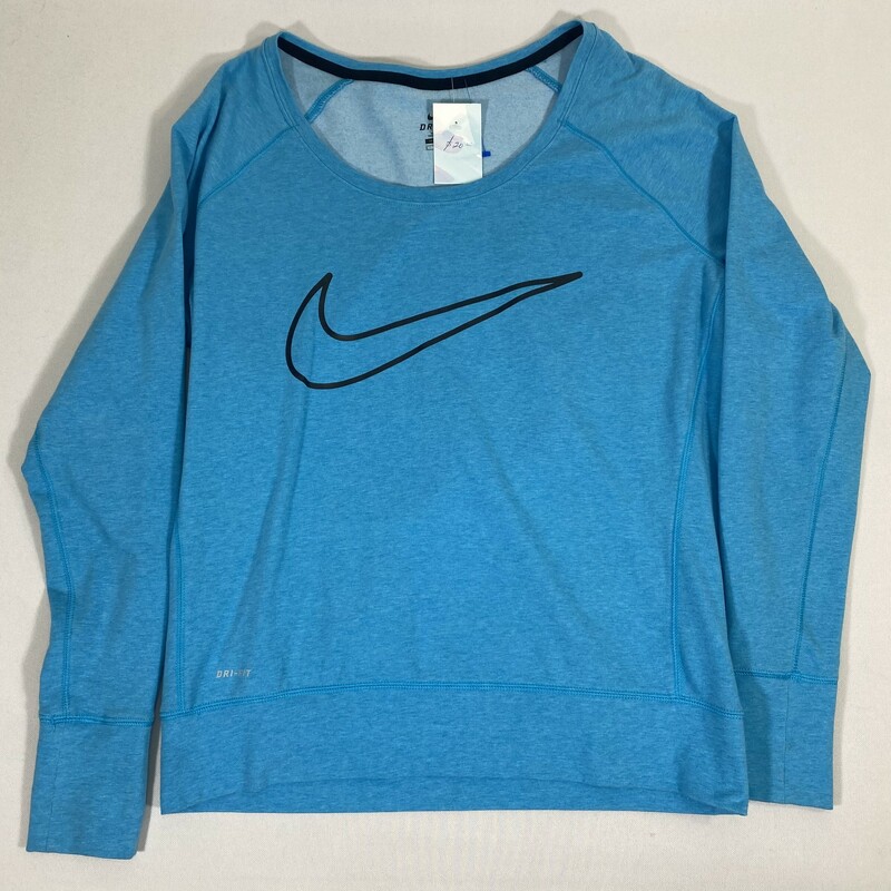 105-086 Nike Dri-fit, Blue, Size: Small light blue long sleeve top 61% Cotton  33% Polyester 6% Spandex