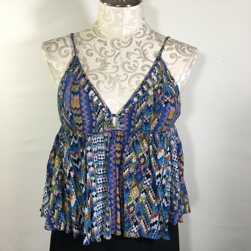 105-130 Ark & Co., Multicol, Size: Medium Patterned Flowy Sleeveless Shirt 100% cotton