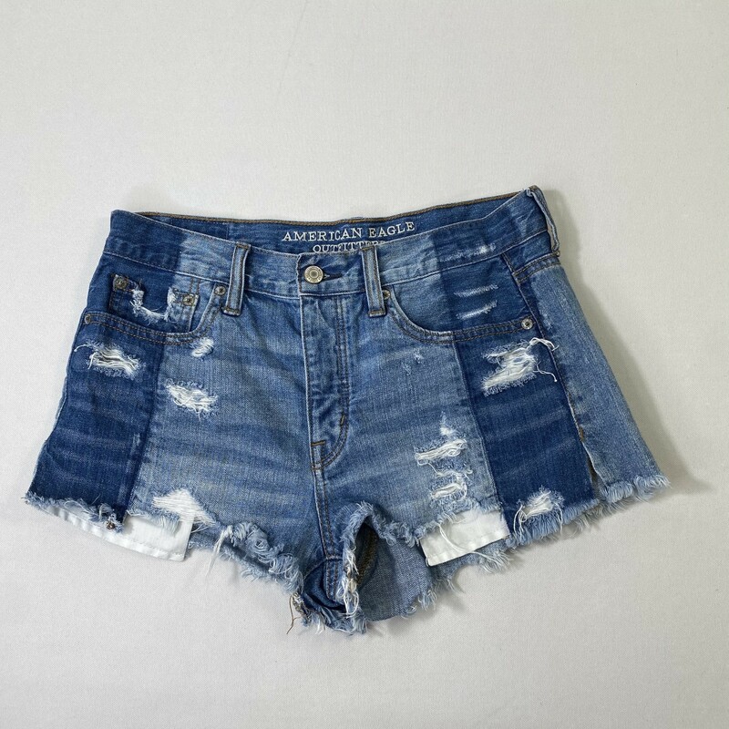 105-163 American Eagle, Blue Den, Size: 4
denim button fly shorts 100% cotton