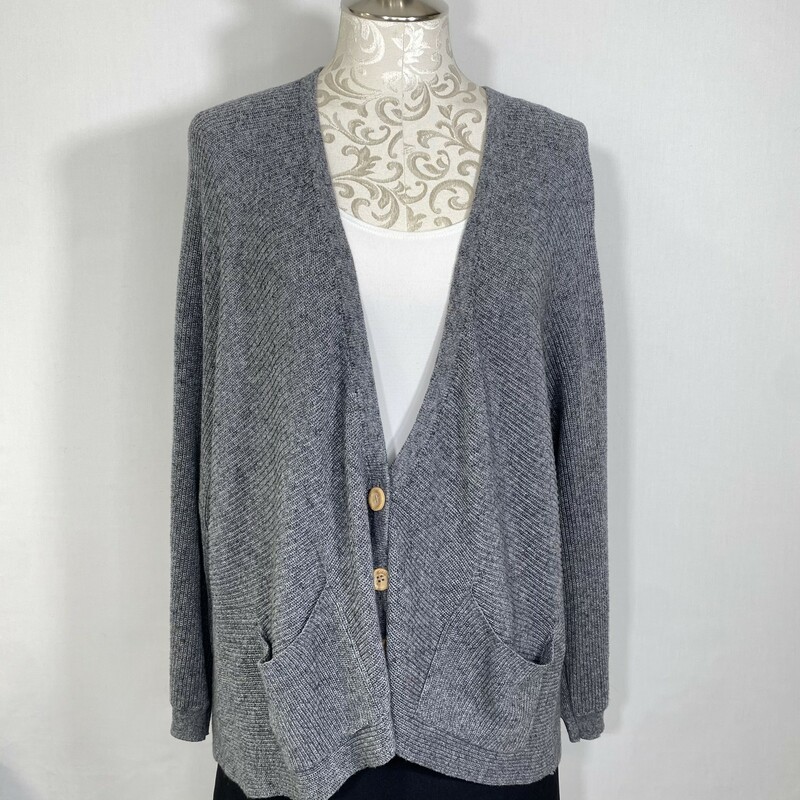 105-177 Pull & Bear, Gray, Size: Small Gray Cardigan Sweater -