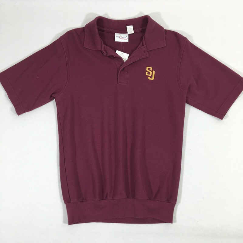 105-247 Mark Twain, Maroon, Size: Small st. joes short sleeve uniform shirt 60% cotton 40% polyester  good