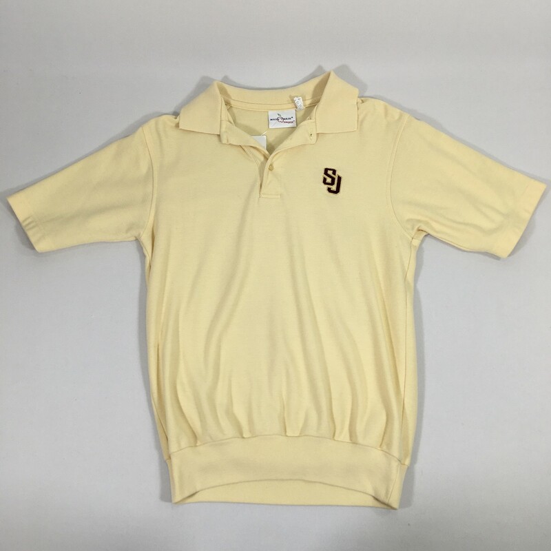 105-253 Mark Twain, Yellow, Size: Small St. Joes short sleeve uniform shirt 60% cotton 40% polyester  good