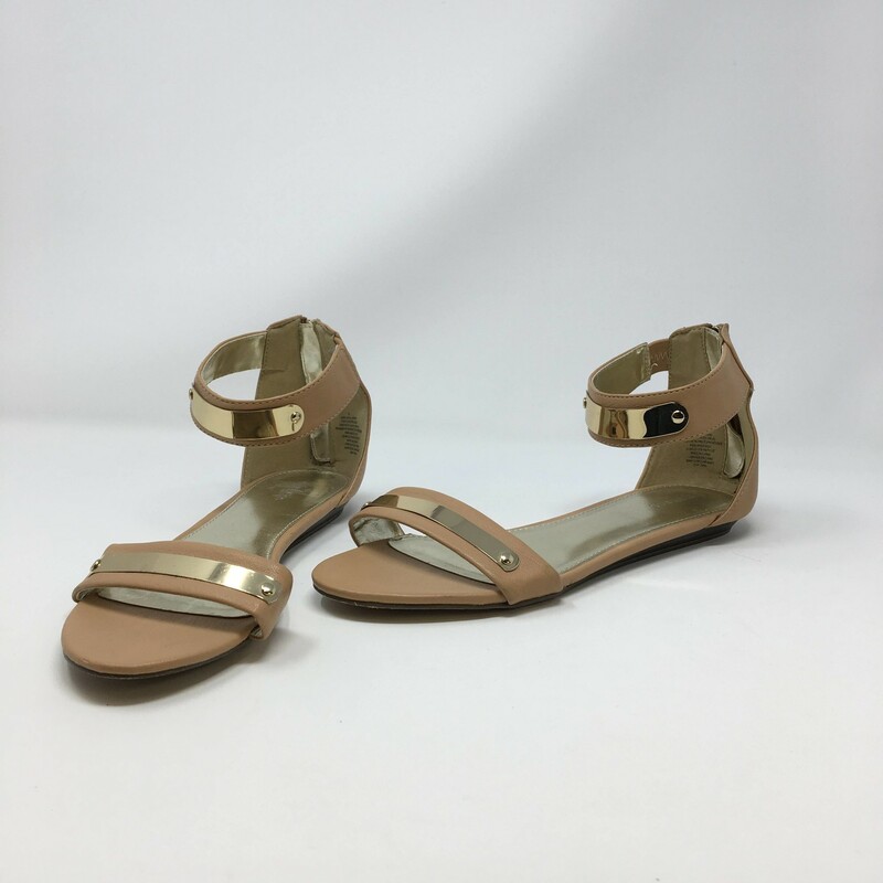 105-310 Express, Pink, Size: 8
blush pink and gold flat sandals n/a  good condition