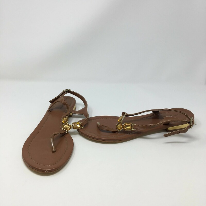 105-311 Express, Brown, Size: 8
brown sandals with yellow jewels n/a  good condition