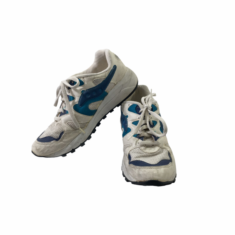 107-123 Saucony, White, Size: 8.5
white and blue running sneakers n/a  okay
