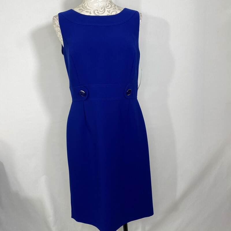 109-002 Tahari, Blue, Size: 10 Short Blue Sleeveless Dress -