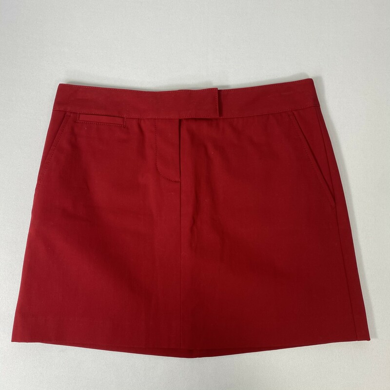 110-004 J Crew, Red, Size: 4 Short Plain Red Skirt 95% Cotton 5% Spandex  Good