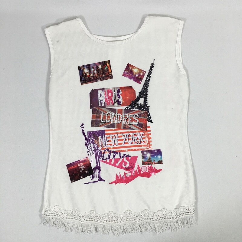 110-020 No Tag, White Mu, Size: Medium Graphic White Tank Top NO TAG  Good