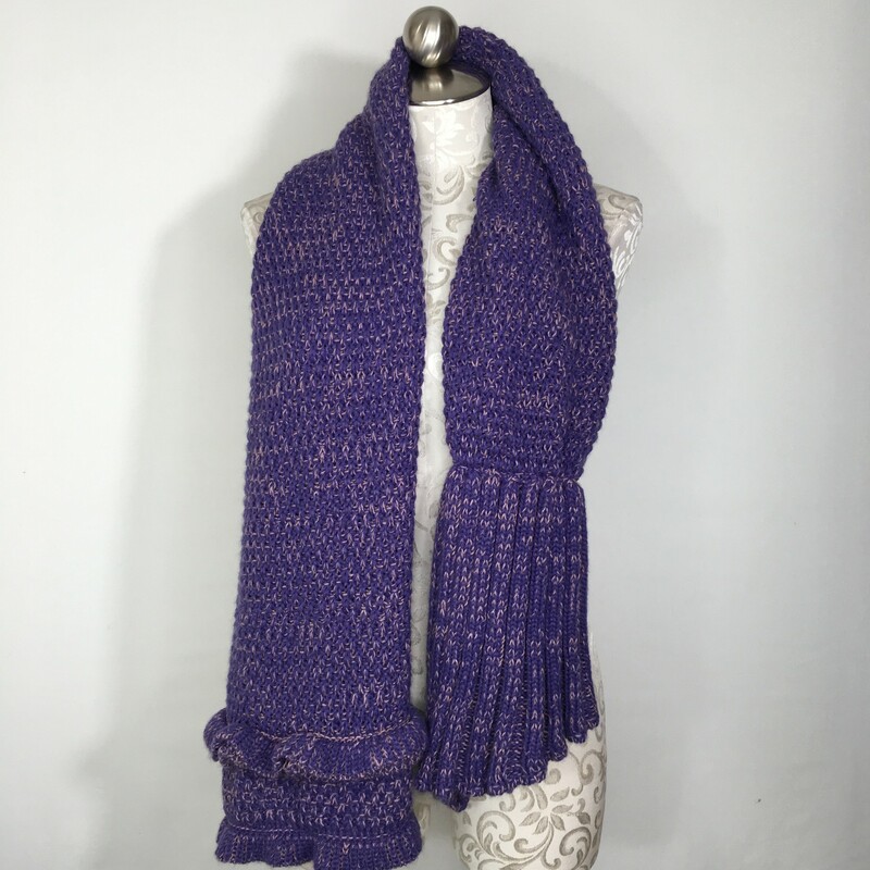 110-097 Knit Scarf, Purple, Size: Scarves Thick Purple Knitted Scarf Wool  Good