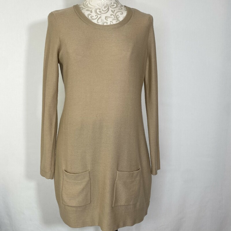 110-106 Worth New York, Brown/ta, Size: Small Bownish-Tan Long Sleeve Sweater Dress -  Good