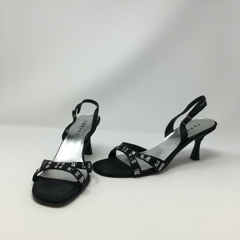 110-178 Parade, Black, Size: 8
black and silver heels with diamonds on the straps n/a  good