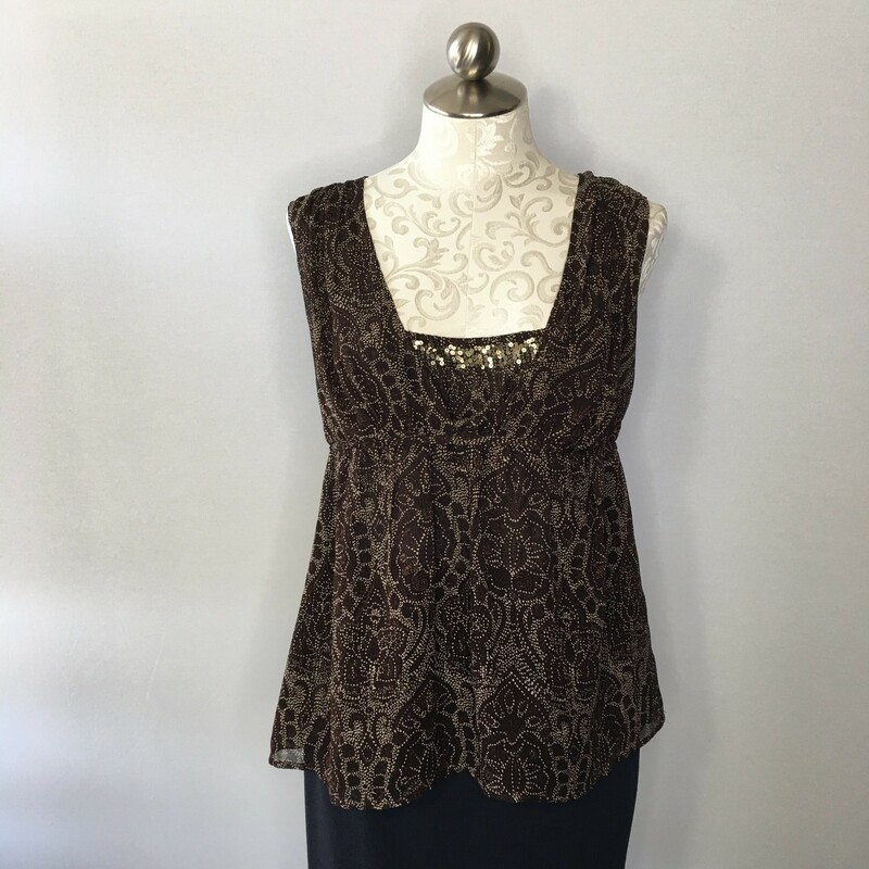 112-020 Michael Kors, Brown, Size: Large Brown Flowy Sleeveless Top WIth Sequin Details No tag  Good condition