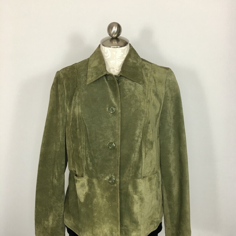 112-034 Valerie Stevens, Green, Size: L
Thick Green Jacket 100% Leather  Good