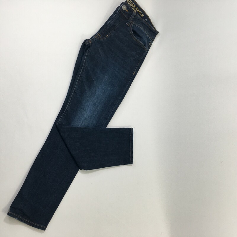 113-025 American Eagle, Blue, Size: 28x28 Plain Blue Jeans Denim