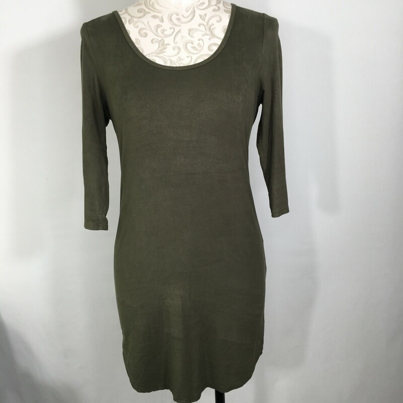 115-071 Charlotte Russe, Green, Size: Small green suede dress with quarter sleeves no tag  good