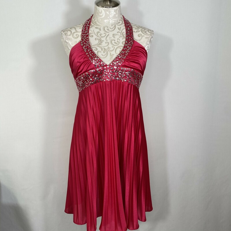120-015 Windsor, Pink, Size: Large pink Dress w/ silver sequins 100% polyester