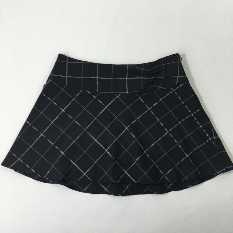 120-027 Bebe, Black, Size: 4 Black skirt w/silver squares polyester/spandex  x