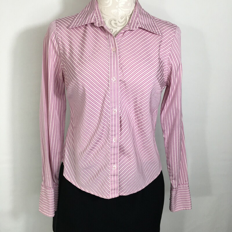 120-032 Bcih, Pink, Size: Medium
pink striped button -up cotton/rayon/nylon  x