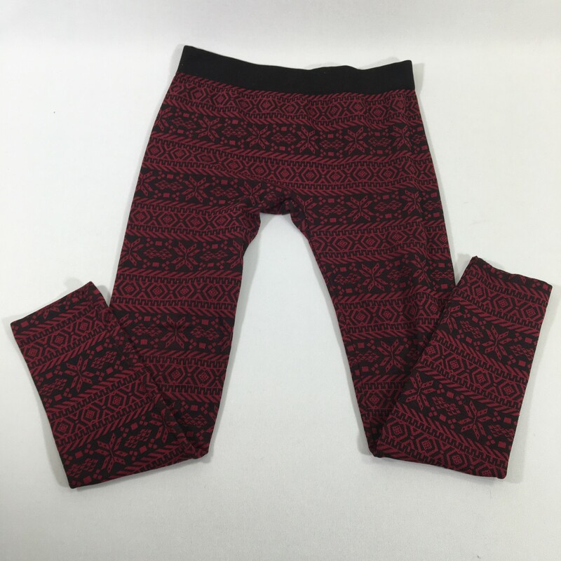 120-191 No Boundries, Red/blac, Size: Large Red and black stretch pants with snowflake print polyesther/spandex