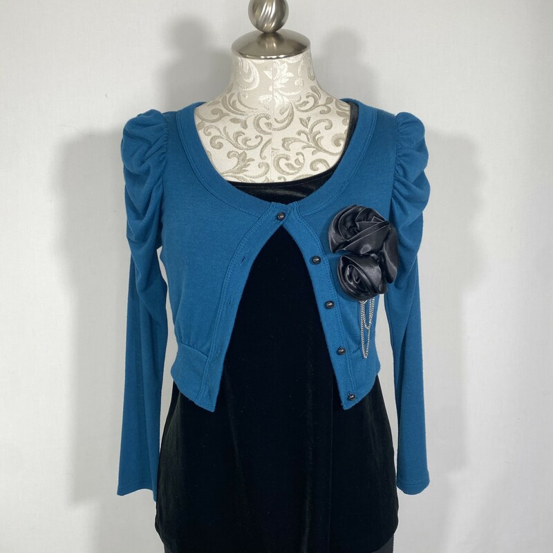 120-210 Chocolate, Blue, Size: Makeup Bag blue long sleeve cardigan w/black rose embellishment polyesther/spandex