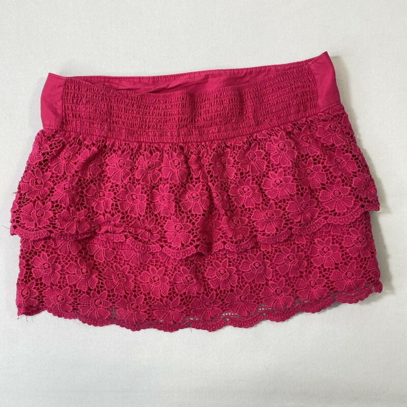 120-238 Hollister, Pink, Size: Large Pink skirt w/embroidered flowers 100% cotton