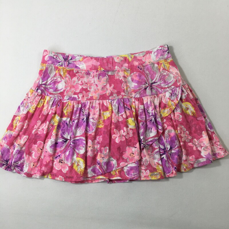 120-248 Justice, Pink /mu, Size: 16 Kids Pink flowered skirt cotton/polyesther