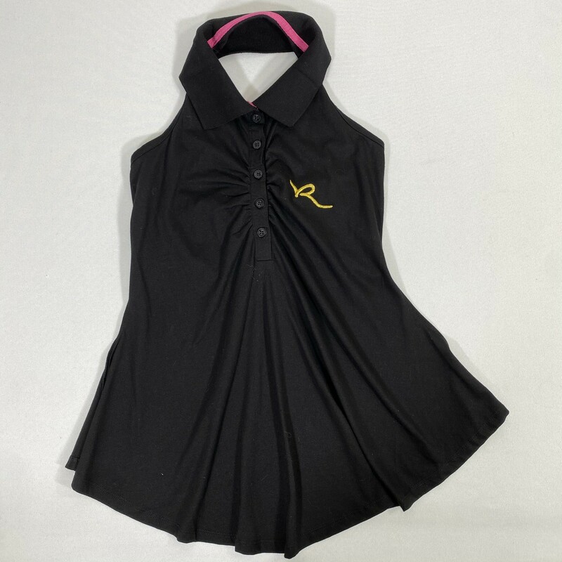 120-258 Rocawear, Black, Size: Medium Black sleevless shirt w/pink  striped collar cotton/polyesther