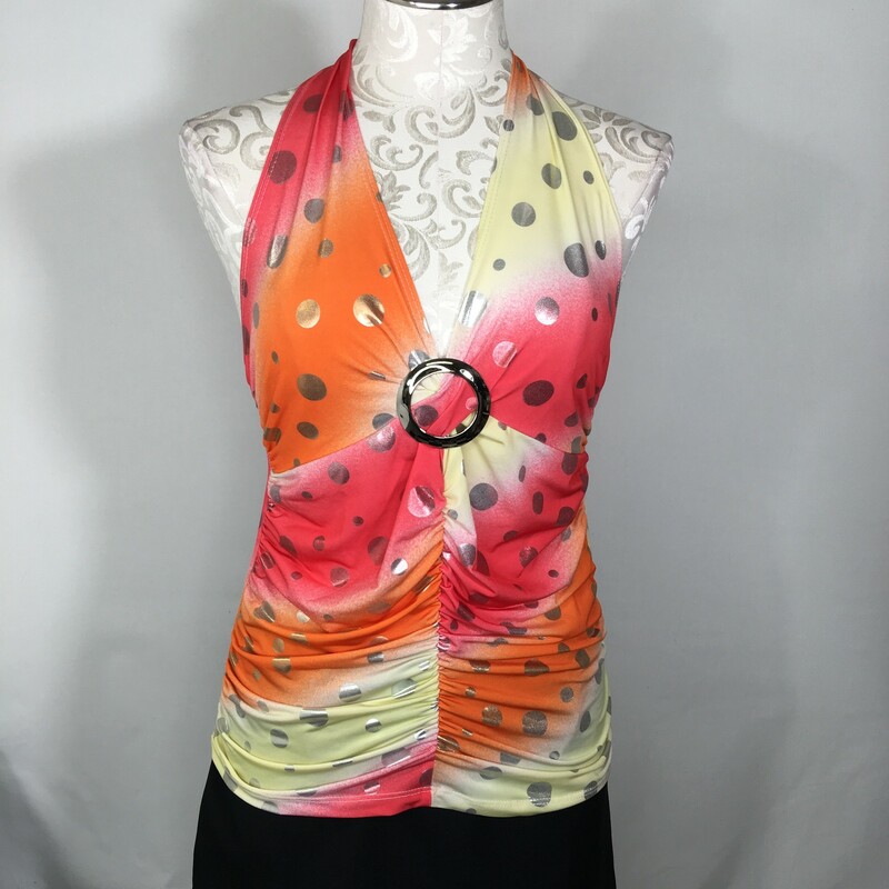 120-285 Tutu Fashion, Multicol, Size: Medium Strapless orange/pink/yelllow shirt w/gold polka dots no tag