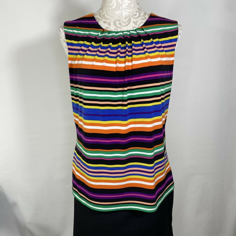 120-382 Calvin Klein, Multicol, Size: Medium rainbow striped thick strap tanktop 95% polyester 5% spandex  good