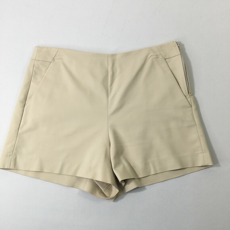 120-570 Philosophy, Beige, Size: 12 plain beige shorts with zipper on the side 63% cotton 32% nylon 5% spandex  good