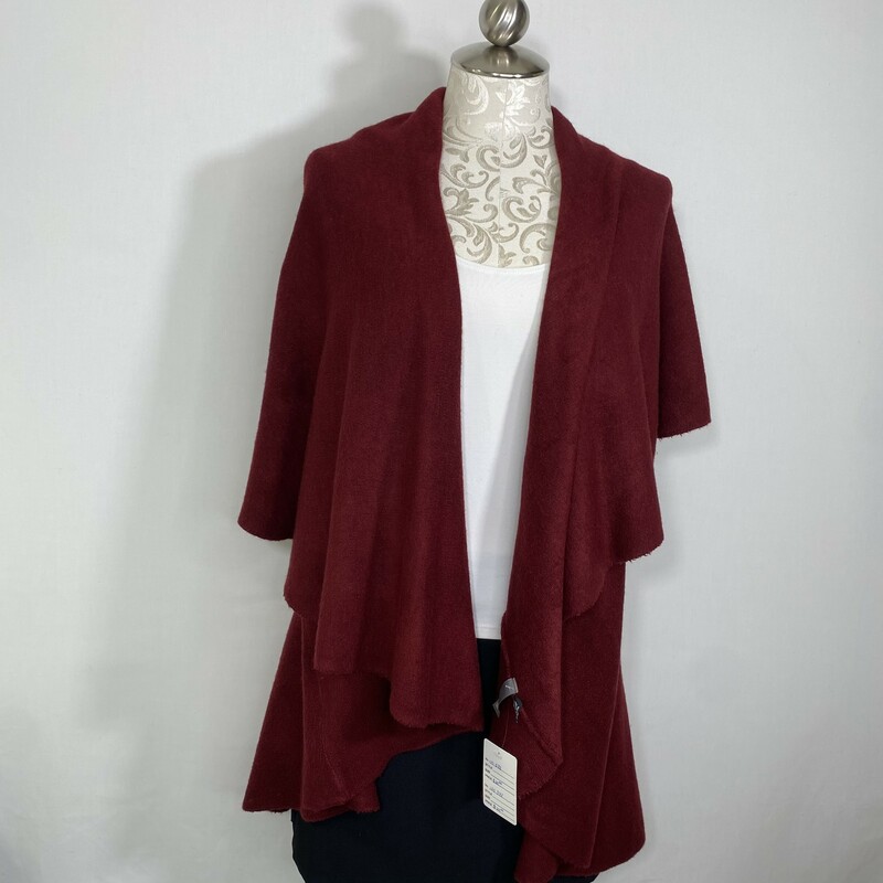 120-572 Look, Maroon, Size: One Size marroon no sleeve cardigan  100% acrylic  good