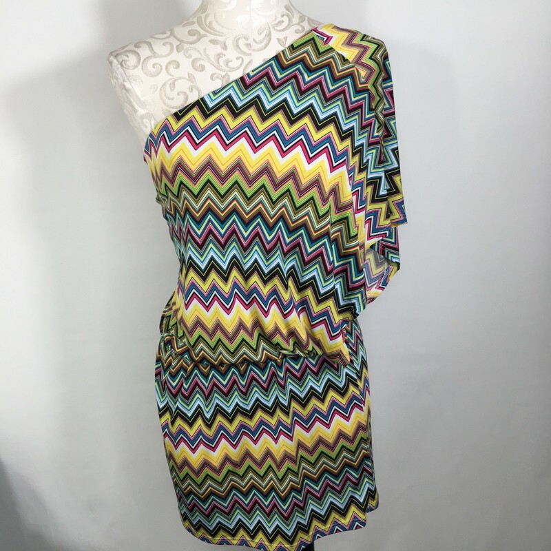 120-271 Donuts Inc, Multicol, Size: Medium one piece off the shoulder multicolored dress no tag