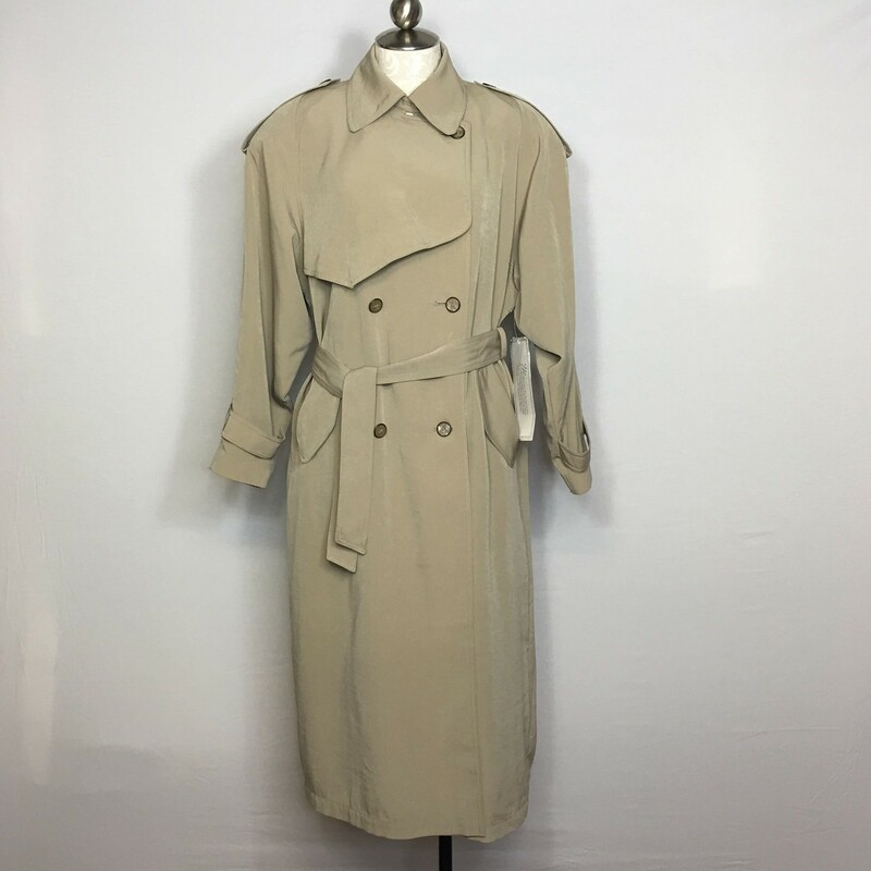 121-047 Maggie Lawrence C, Beige, Size: 10
Beige long trench coat polyesther/nylon
