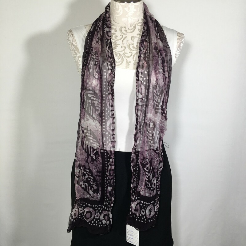 124-016 No Tag, Purple, Size: Scarves purple and white small thin scarf no tag  good