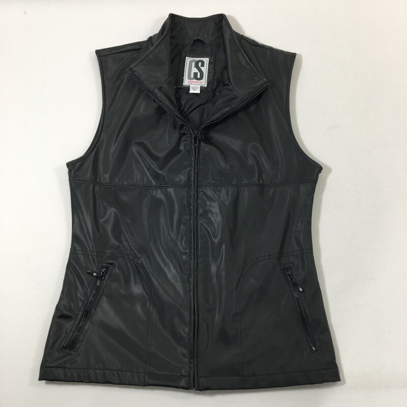 125-015 Cs Signature, Black, Size: Small black shiny vest 60% polyvinylchloride 40% polyurethane   good