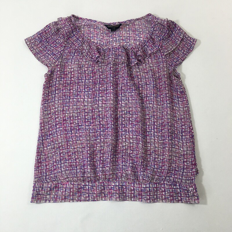 125-059 Banana Republic, Purple, Size: XS petite purple and blue patterned sheer blouse no tag  good