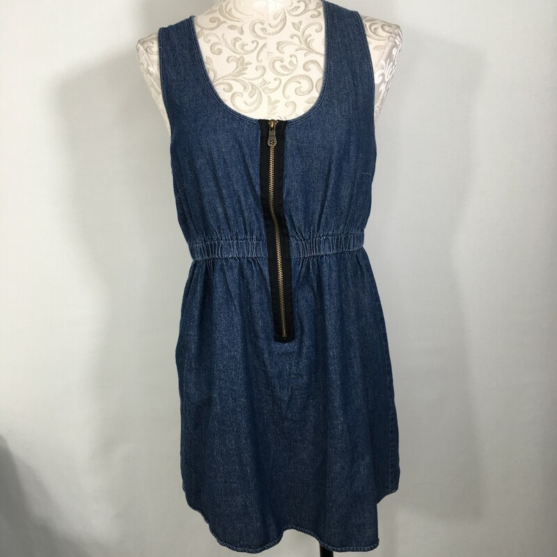 125-101 Derek Heart, Blue, Size: XL blue denim dress with zipper in the front 100% cotton  good