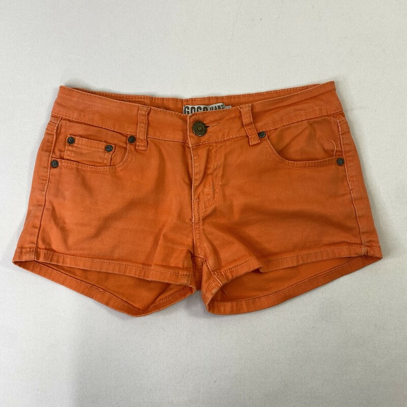 125-120 Gogo Jeans, Orange, Size: Large short bright orange shorts 98% cotton 2% polyester  good